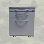Rollcontainer für Büro Lorbeer grau 3 Schubladen