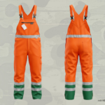Planam Latzhose Warnschutzhose Winter orange / grün gefüttert