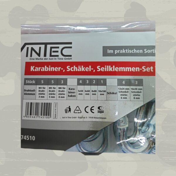 30 teiliges Set aus Karabiner, Seilklemmen, Schäkel – Bild 3